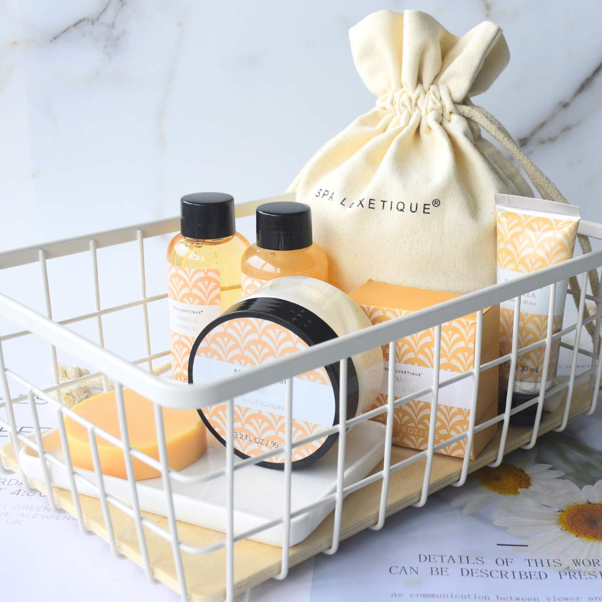 Spa Luxetique Spa Gifts for Women 6pc Vanilla Bath Sets Women Gift With Body Lotion, Shower Gel, Bubble Bath, Hand Cream, Bath and Body Gifts Set