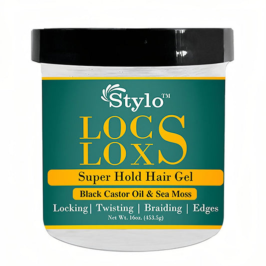 J. AMILA Stylo Locs Gel 16oz - High Hold Braiding & Retwisting Gel for Locs, Dreads & Edges - Infused with Castor Oil & Sea Moss for Strong Hold