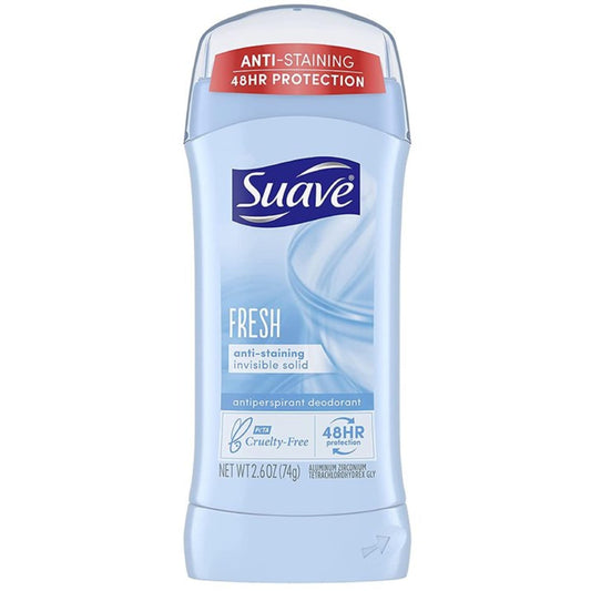 Suave Deodorant Antiperspirant and Deodorant Stick 48-hour Odor and Wetness Protection Fresh Deodorant for Women 2.6 oz, 12 Count Beauty and Personal Care Suave