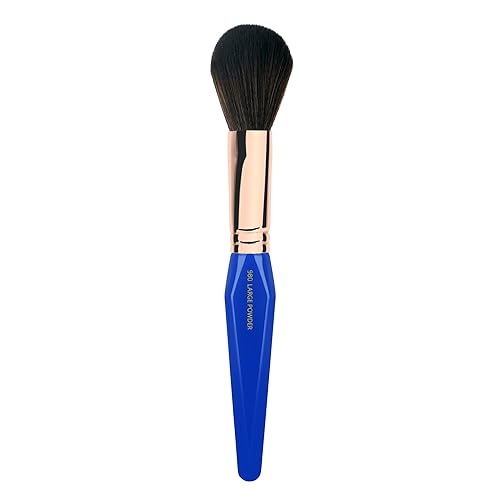 Bdellium Tools Professional Makeup Brush - Golden Triangle 980 Large Powder - With All Vegan and Soft Synthetic Fibers, For Airbrushed Finish (Blue