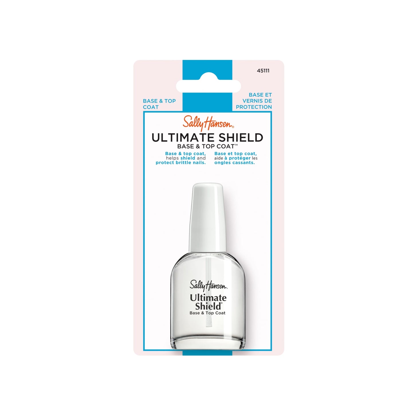 Sally Hansen Nail Treatment Ultimate Shield® Base & Top Coat | Strengthens & Protects Nails | Long-Lasting Clear Finish | Nail Strengthener