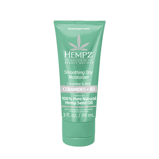 Hempz Cucumber & Aloe Smoothing Day Moisturizer - Hydrating Daily Cream Rich with Minerals, Vitamin C, & Hempseed Oil to Hydrate & Repair Extremely