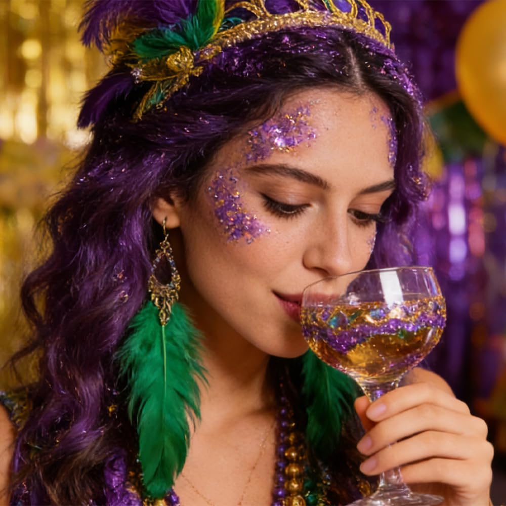 Mysense Purple Body Glitter Stick,Mardi Gras Face Hair Glitter,Festival Concert Rave Outfit Accessories for Women,Mermaid Sequins Chunky Glitter Beauty and Personal Care Mysense