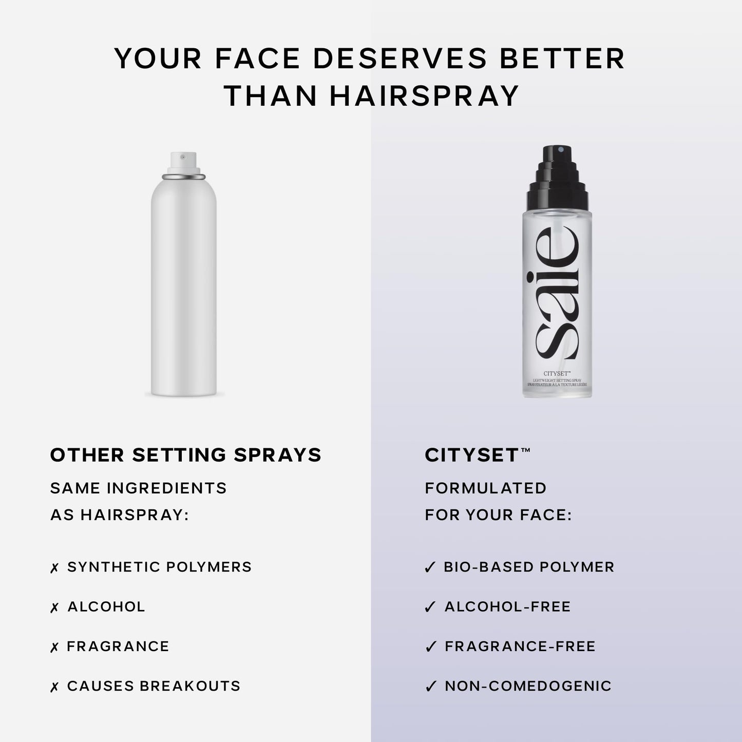 Saie Mini CitySet Makeup Setting Spray - Non-Aerosol Face Mist - 16-Hour Hydrating Setting Spray - Natural, Dewy Finish - Ultra-Fine, Non-Comedogenic