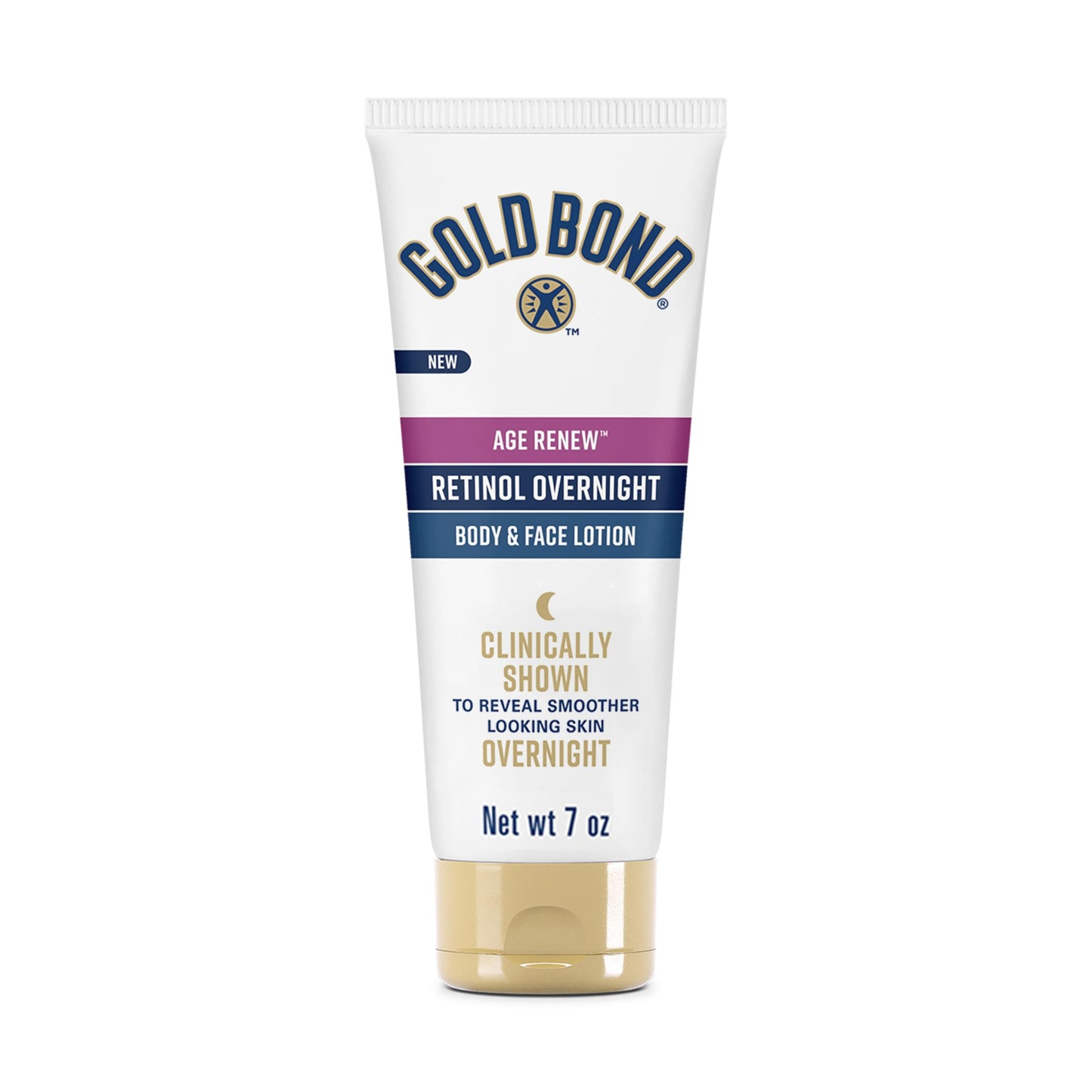Gold Bond Age Renew Retinol Overnight Body & Face Lotion, With Retinol & Peptide Complex, for Dry Skin, 7 oz.