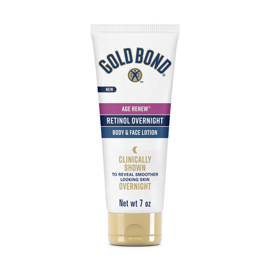 Gold Bond Age Renew Retinol Overnight Body & Face Lotion, With Retinol & Peptide Complex, for Dry Skin, 7 oz.