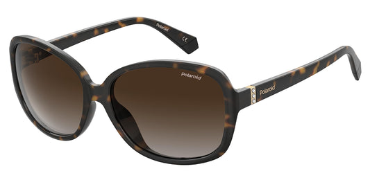 Polaroid Sunglasses Women's PLD 4098/S Polarized Oval Sunglasses, Dark Havana, 58mm, 15mm