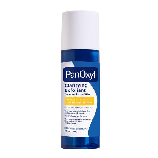 PanOxyl Clarifying Exfoliant with 2% Salicylic Acid, BHA Liquid Exfoliant for Face, Unclogs, Minimizes Appearance of Pores, Blue Algae