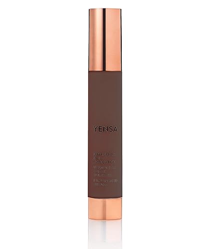 YENSA Serum Foundation Makeup - Super Silk Full Coverage Foundation Enriched with Peptides, Vitamin C & Ferulic Acid to Help Reduce Fine Lines
