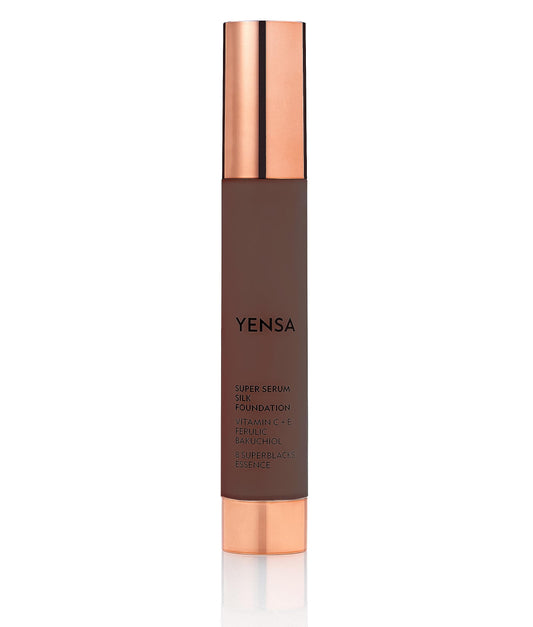 YENSA Serum Foundation Makeup - Super Silk Full Coverage Foundation Enriched with Peptides, Vitamin C & Ferulic Acid to Help Reduce Fine Lines