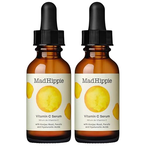 Mad Hippie Vitamin C Serum for Face 2-Pack - C + E + Ferulic Acid, Hyaluronic Acid, Stable Low-Irritation Formula, Brightening, 1.02 Fl Oz Ea