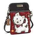 Chala Group Dog CellPhone Crossbody Handbag, Dog Mom, Chala Westie Highlander Terrier Lovers Cross-body Phone Purse with Adjustable Straps (Red…