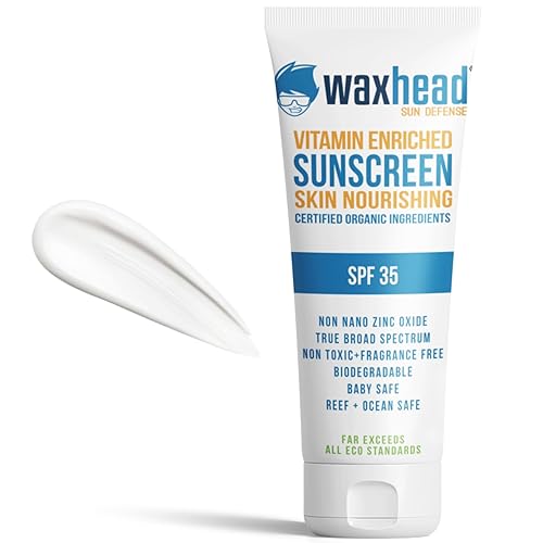 Waxhead Non-Nano Zinc Oxide Sunscreen, EWG Sunscreen with Zinc Oxide for Face & Body, Mineral Natural Non-Toxic Pure Sunblock, Biodegradable Cream