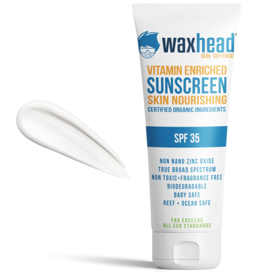 Waxhead Non-Nano Zinc Oxide Sunscreen, EWG Sunscreen with Zinc Oxide for Face & Body, Mineral Natural Non-Toxic Pure Sunblock, Biodegradable Cream