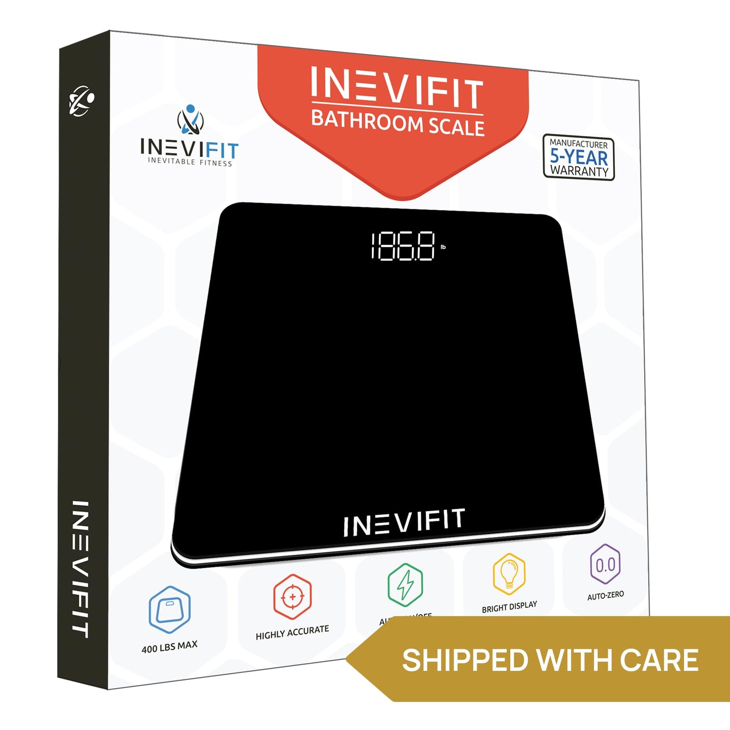 INEVIFIT Bathroom Scale, Highly Accurate Digital Bathroom Body Scale, Precisely Measures Weight up to 400 lbs