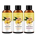 Shampoo & Conditioner & Body wash, Body Wash and Hair Care Gift Set,Ginger Skincare Relaxing Home Spa Set, Anti Hair Loss, Strengthen & Volumize, Bath