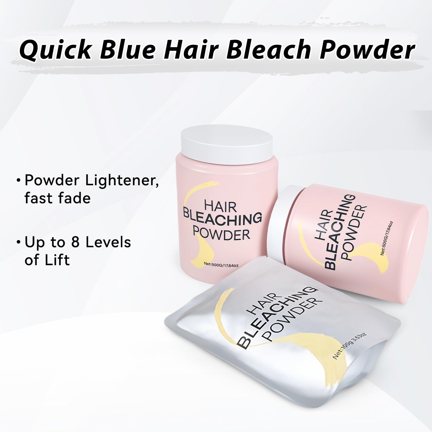 Hair Bleach Powder 100g/3.53oz, Professional Lightening Bleach for Hair, Strong & Gentle Bleach Powder for Hair, Lift Up to 8 Levels, Perfect for DIY Beauty and Personal Care JUANCHI