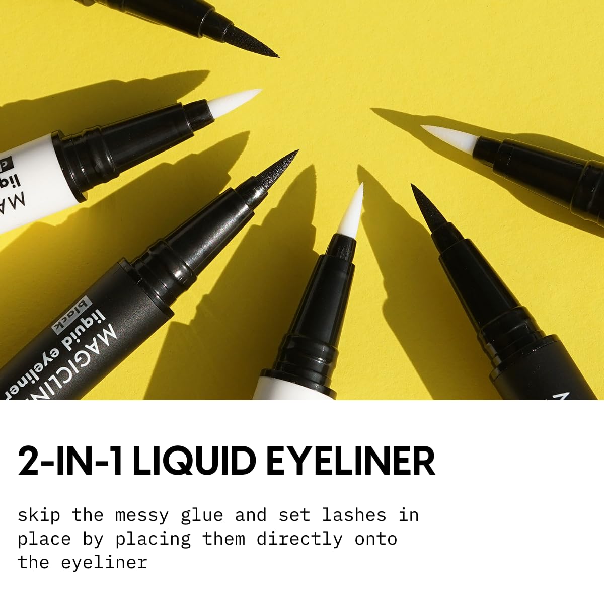Kara Beauty Magic Liner 2-in-1 Liquid Eyeliner & Eyelash Adhesive - Clear Felt Tip, Waterproof Eyeliner Tool for Natural Look Lashes - Smudge-Proof