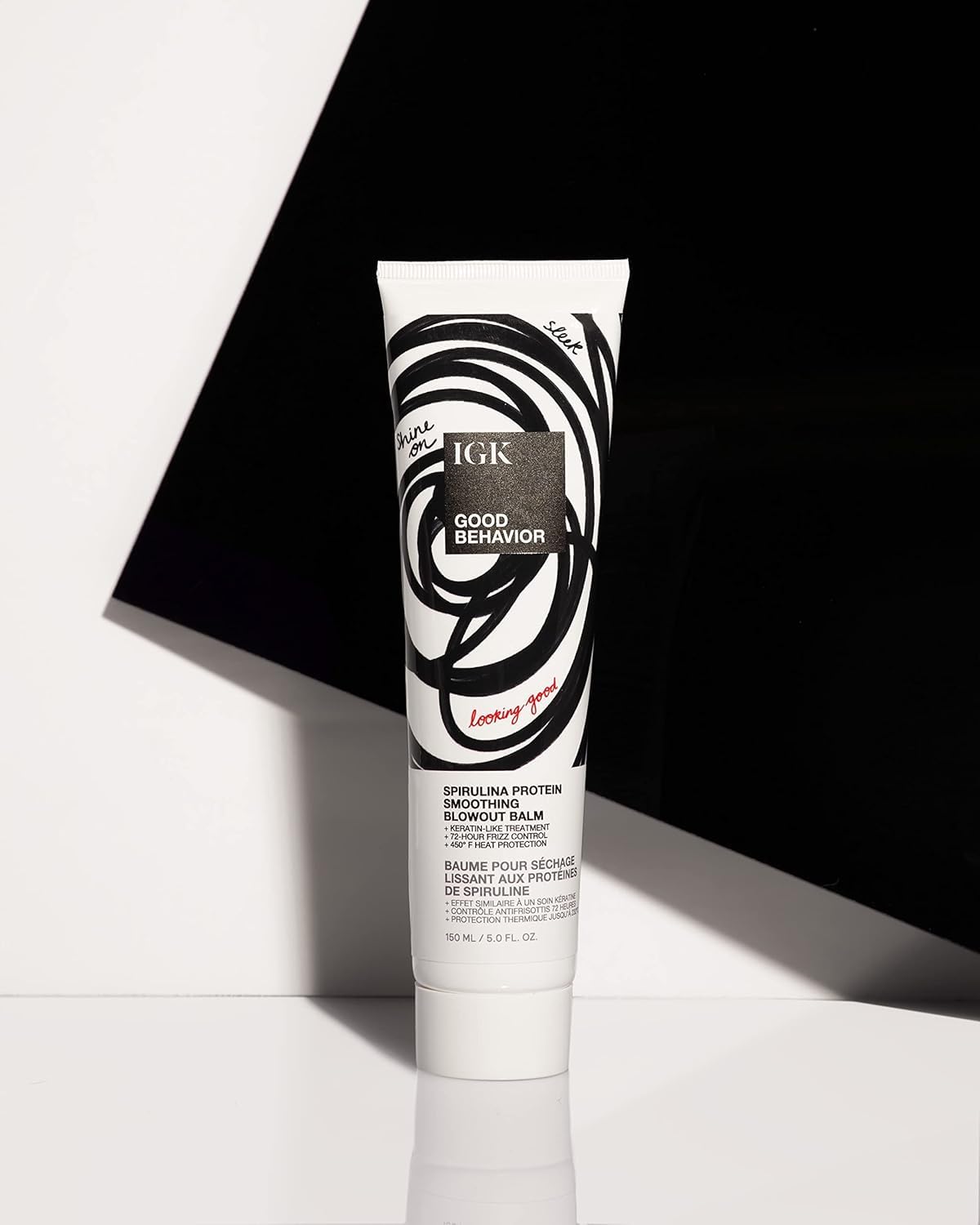 IGK GOOD BEHAVIOR Spirulina Protein Smoothing Spray + Anti-Frizz Smoothing Blowout Balm | Keratin Like Treatment + Frizz Control + Heat Protectant |