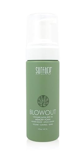 SURFACE Hair Blowout Memory Foam Hair Mousse for Men and Women, 5 fl oz - Lightweight Volume Mousses and Hair Protectant with Babassu Oil - Premium