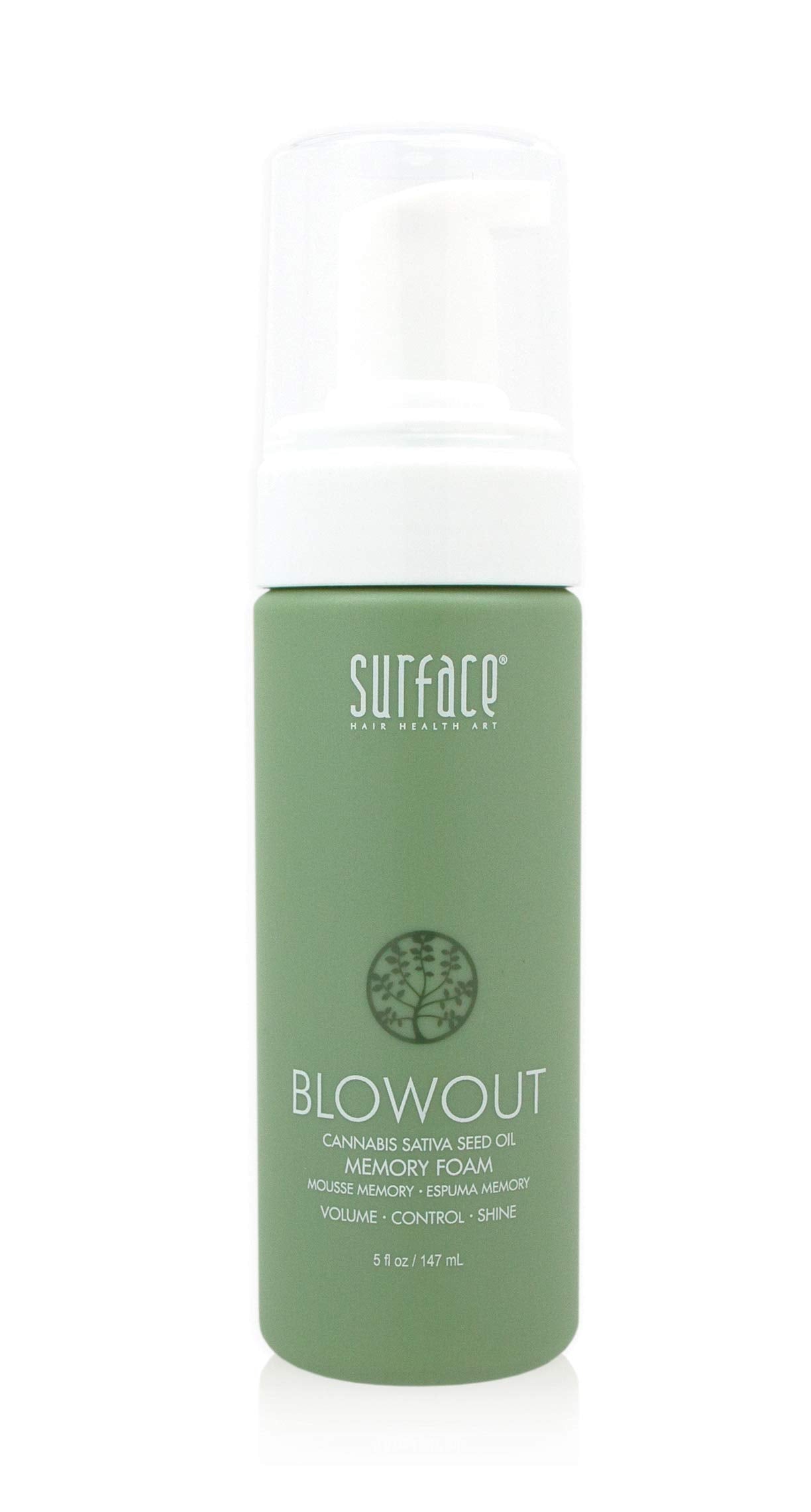 SURFACE Hair Blowout Memory Foam Hair Mousse for Men and Women, 5 fl oz - Lightweight Volume Mousses and Hair Protectant with Babassu Oil - Premium