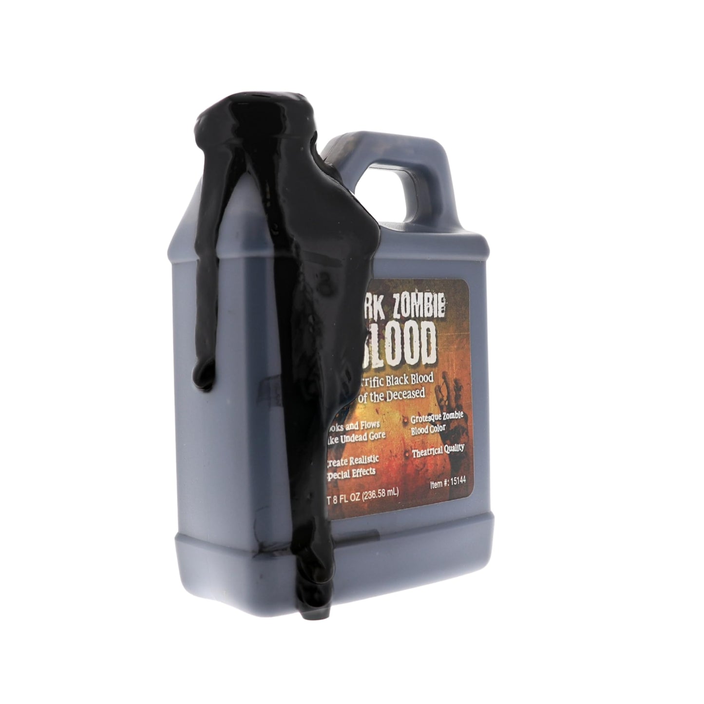 Dark Zombie Blood - 8 fl oz Bottle Ultra-Realistic Black Fake Blood for Halloween, Cosplay, Horror Makeup & SFX - Washable, Long-Lasting Formula