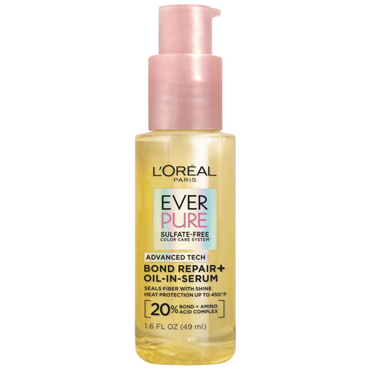 L'Oreal Paris Bond Repair+ Hair Oil-in-Serum, Heat Protectant to Strengthen Damaged, Color-Treated Hair, Provides Intense Shine and Frizz Control