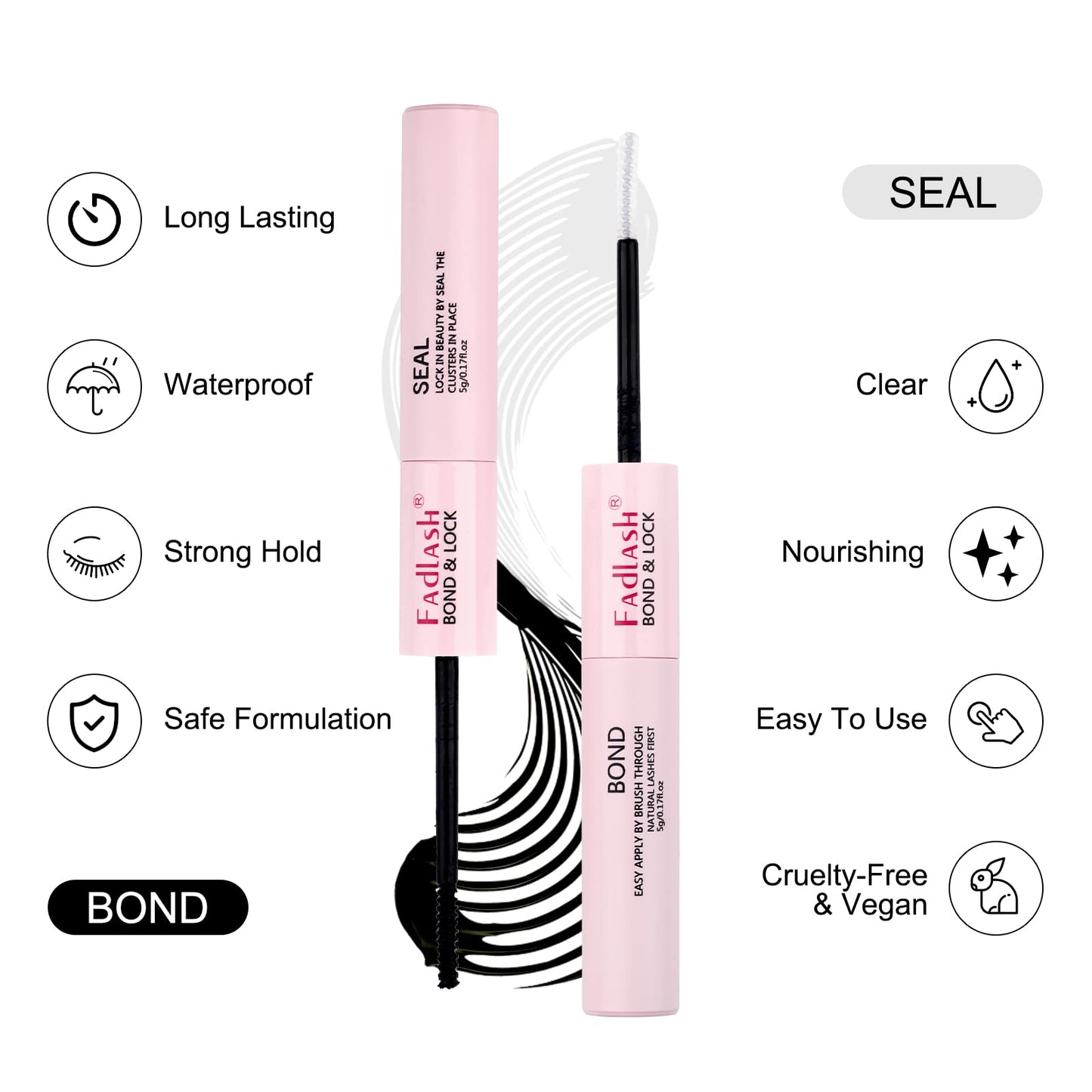 Lash Bond and Seal Cluster Lashes Glue DIY Lash Extension Kit Lash Clusters Glue Individual Lashes Strong Hold 48-72 Hours DIY Eyelash Extension Kit