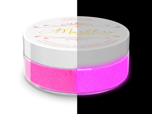 MARBLERS Glow-in-The-Dark Powder [Glow Pink] 0.28oz (8g) | Matte| Dye | Pigment | Non-Toxic | Vegan | Cruelty-Free | Eyeshadow, Nail Polish, Nail Art