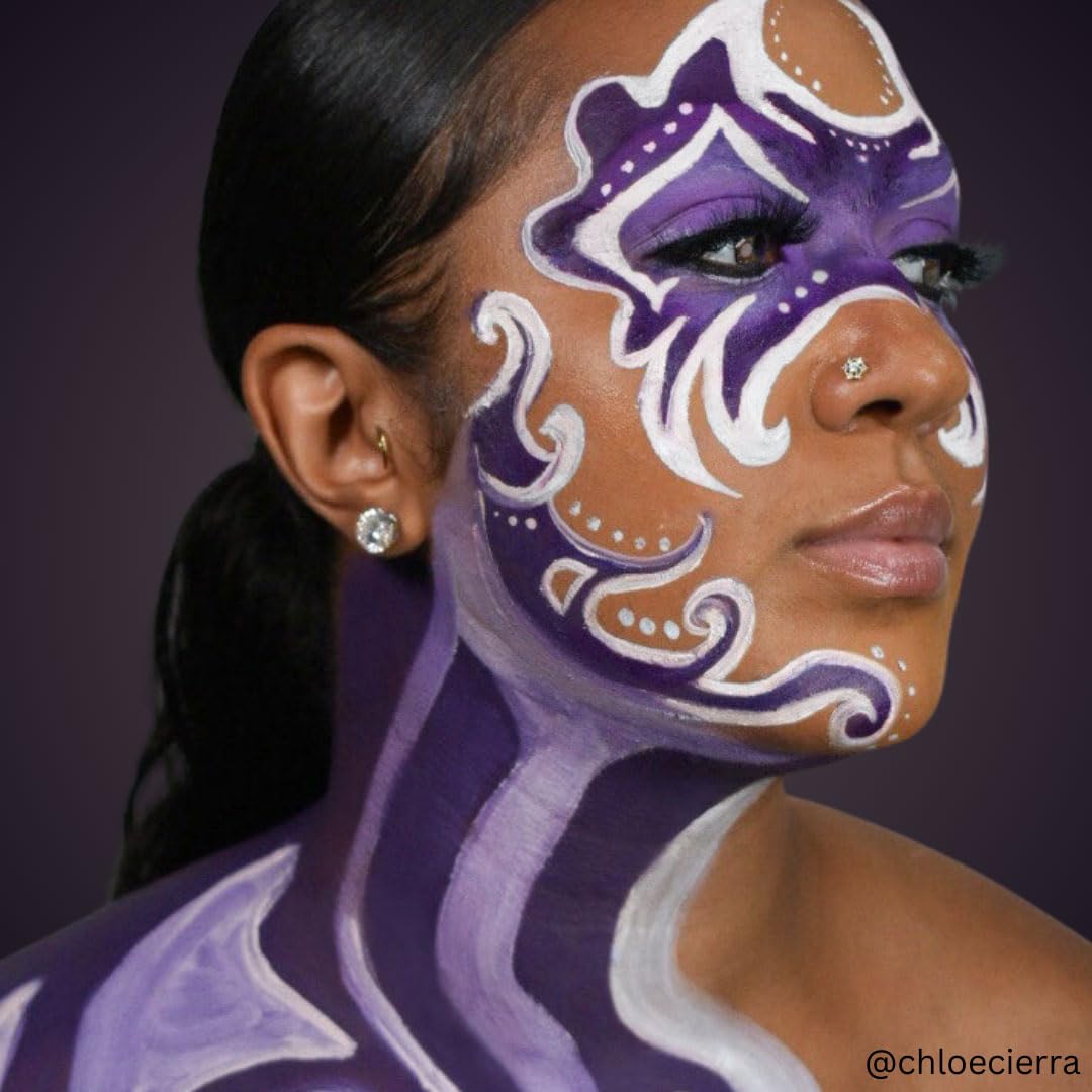 Mehron Makeup Liquid Makeup | Face Paint and Body Paint Perfect for Halloween, Cosplay I Air Brush Compatible Body Paint (1 oz) (PURPLE)