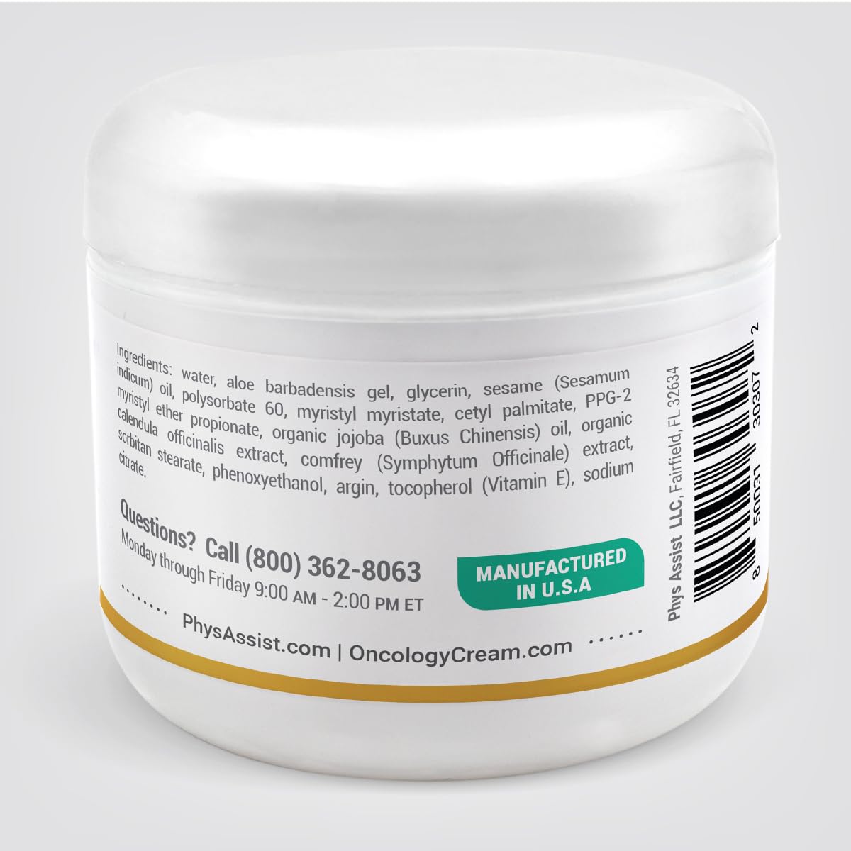PhysAssist Oncology Cream with Calendula and Aloe for Face & Body - Advanced Hydrating Moisturizer for Dry, Sensitive & Stressed Skin - Aloe Vera