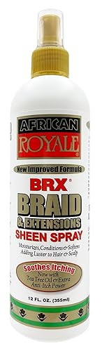 African Royale BRX Braid and Extensions Sheen Spray, 12 oz (Pack of 3)