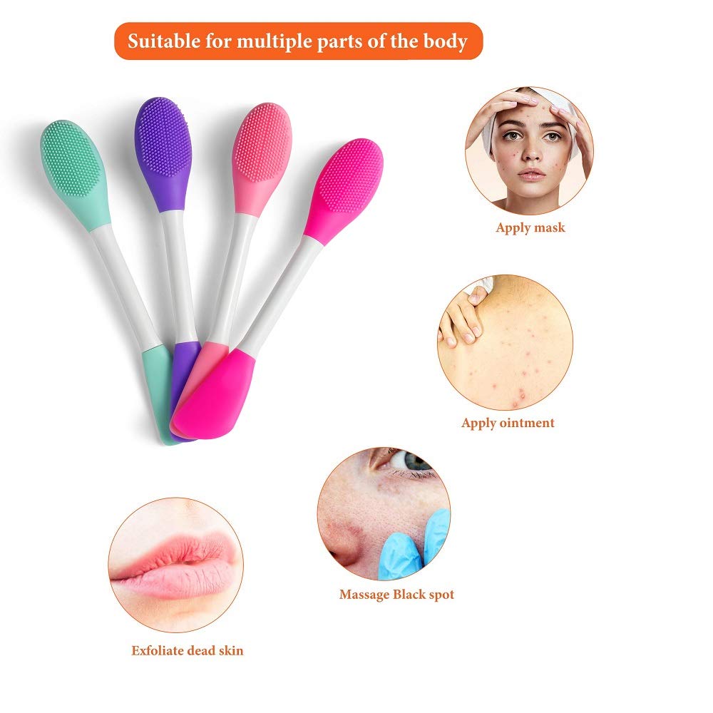 LASSKY Silicone Brushes,Double-Ended Silicone Face Mask Brush,Facial Cleansing Brush, Premium Soft Facial Masks Other Skin Care Applicator Tool
