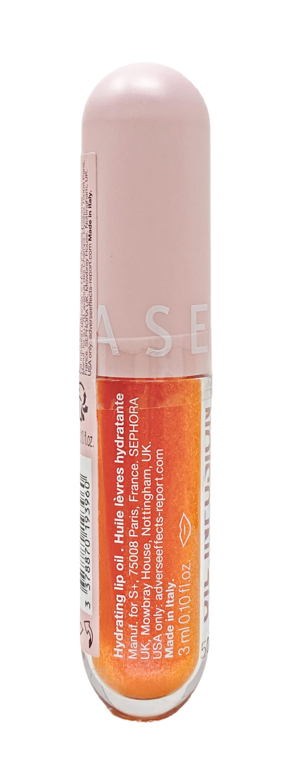 SEPHORA COLLECTION Oil Infusion Glimmer Hydrating Lip Oil -Peach (orange shimmer) 0.10 oz/3 ml