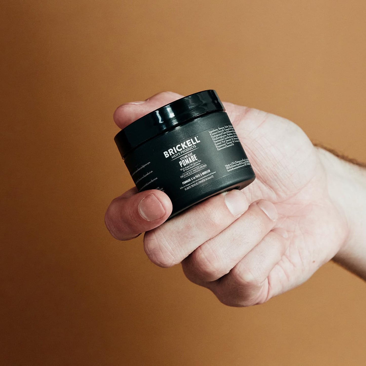 Brickell Men's Products Hair Styling Clay Pomade For Men, Natural & Organic with Strong Hold & Matte Finish, Product for Modern Hairstyles, 2 Ounces