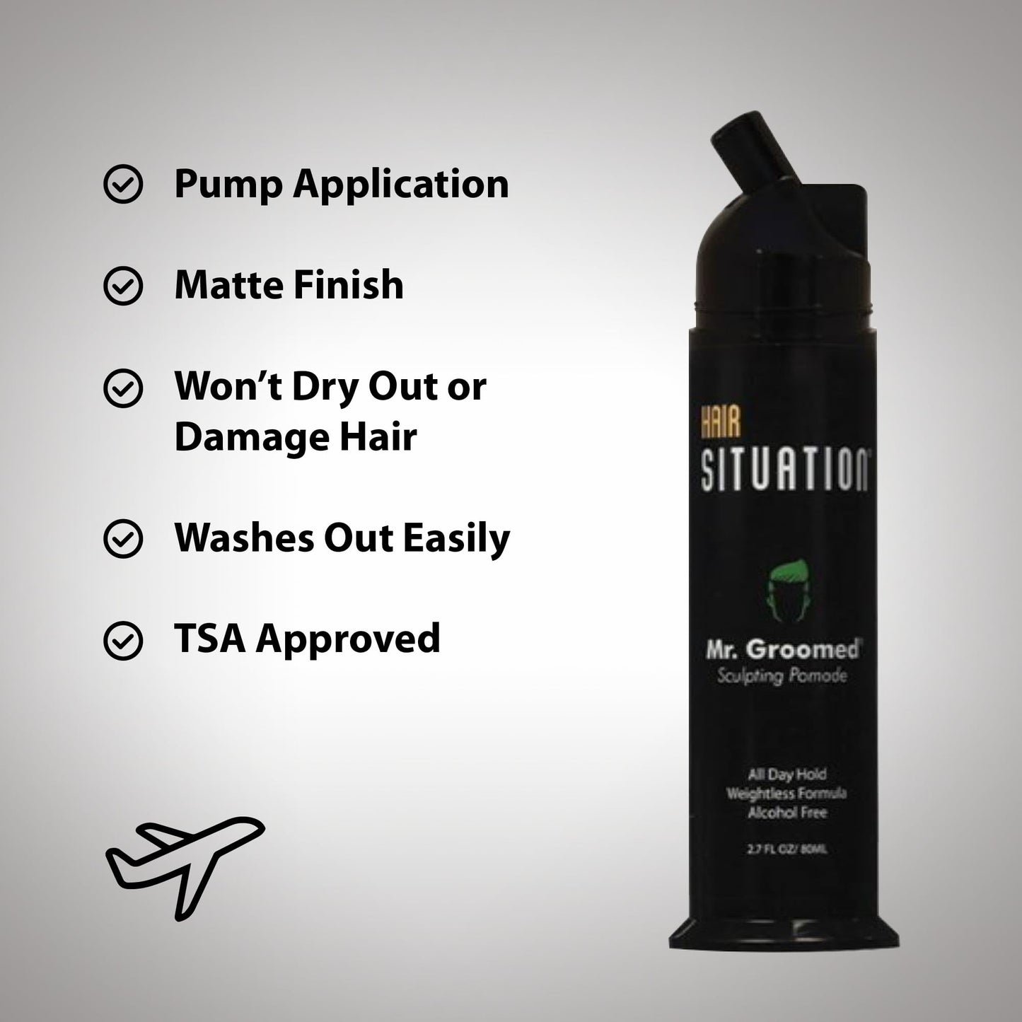 Hair Situation Mr. Groomed Matte Pomade for Men - Strong All-Day Hold, Matte Natural Finish Look - Non-Greasy, Alcohol-Free Hair Styling Wax, All Hair