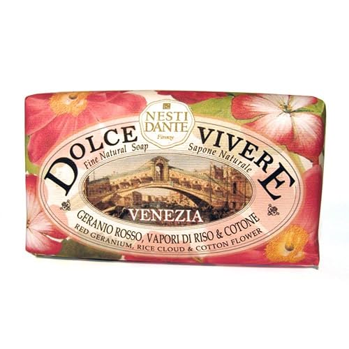 Nesti Dante Dolce Vivere Fine Natural Soap - Venezia - Red Geranium, Rice Cloud & Cotton Flower 250g/8.8oz