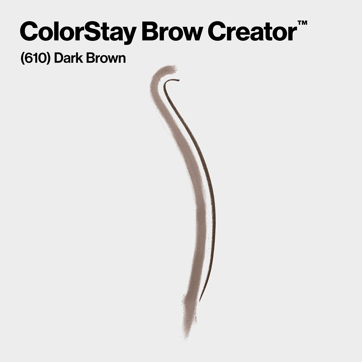 Revlon ColorStay Brow Creator, 2-in-1 Precise Eyebrow Pencil & Powder with Spoolie Brush, Waterproof, Stocking Stuffer for Her, 610 Dark Brown, 0.003