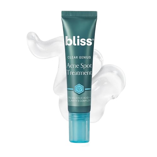 Bliss Clear Genius Acne Spot Treatment - Maximum Strength 2% Salicylic Acid Shrinks Blemishes - Clean, Vegan, Cruelty-Free, 0.5 Fl Oz