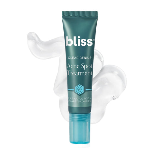 Bliss Clear Genius Acne Spot Treatment - Maximum Strength 2% Salicylic Acid Shrinks Blemishes - Clean, Vegan, Cruelty-Free, 0.5 Fl Oz