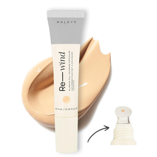 HALEYS Re-wind Full Coverage Brightening Concealer, Color Correcting Eye Concealer for Dark Circles, Fine Lines & Redness, Longwear, Non-Caking