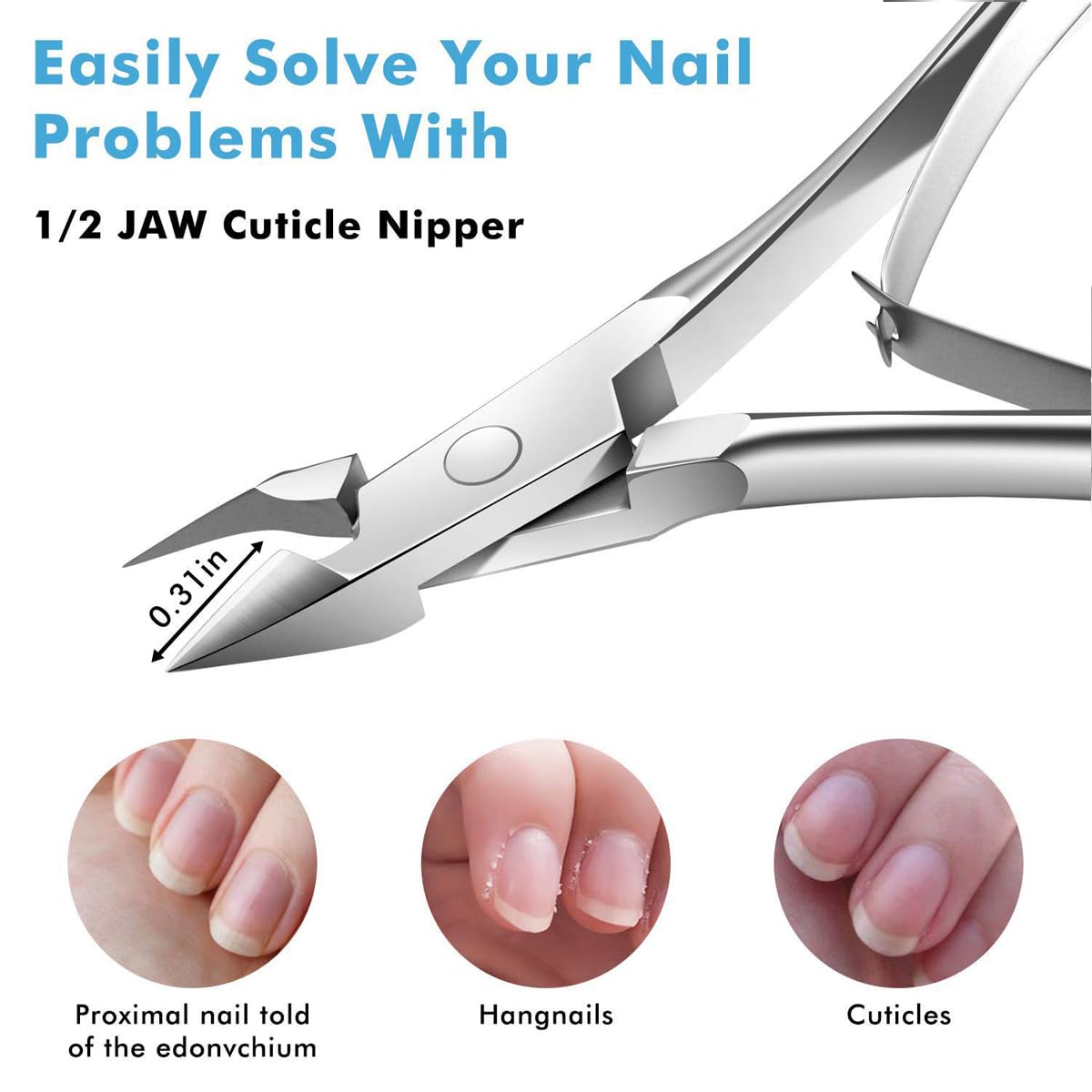 5 Packs Cuticle Trimmer, Cuticle Nippers Professional Stainless Steel Cuticle Cutter Clippers Cuticle Remover, Pedicure Manicure Tools for Fingernails Beauty and Personal Care Flauntia