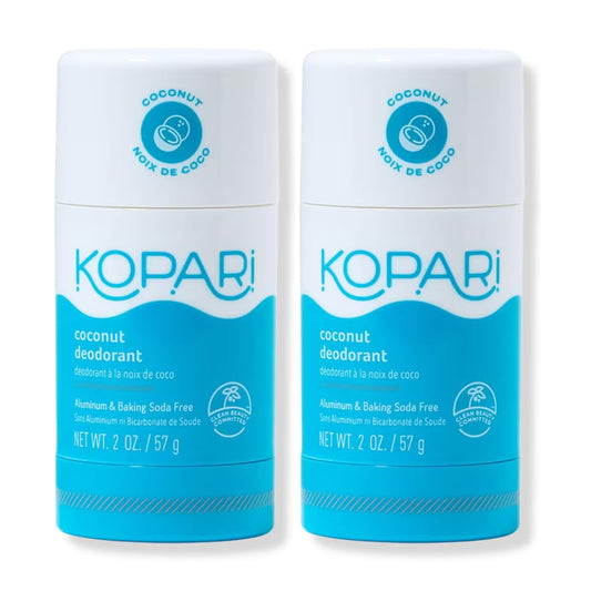 Kopari Aluminum Free Coconut Deodorant, Plant-Based Formula, No Aluminum, Parabens or Baking Soda, Everyday Odor Protection, Original, 2 Pack Beauty and Personal Care Kopari