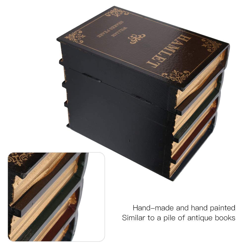 Cimenn Wooden Jewelry Box, Fashionable Book Shape Jewelry Gift Storage Chest Box 3 Layers Case Holder Organizer for Bracelets, Earrings, Rings…