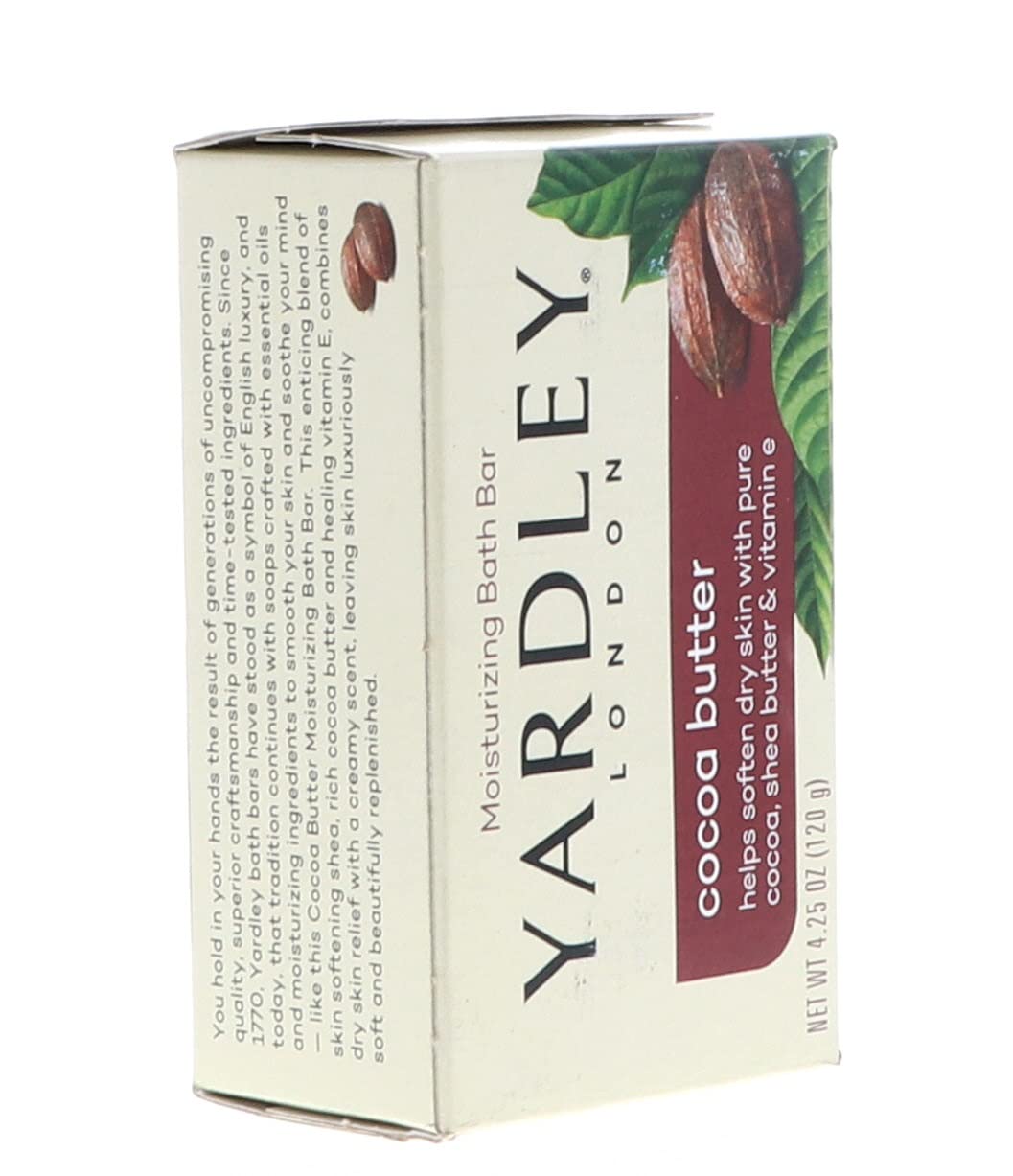 Yardley Bath Bar Cocoa Butter 4 oz (Pack of 2)