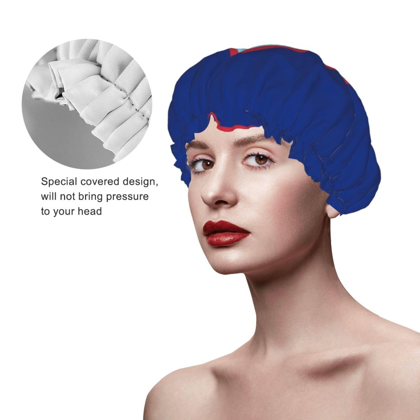 Guam Flag Prints Shower Cap Double Layer Lined Waterproof Bathing Shower Hat Beauty and Personal Care Hayyett