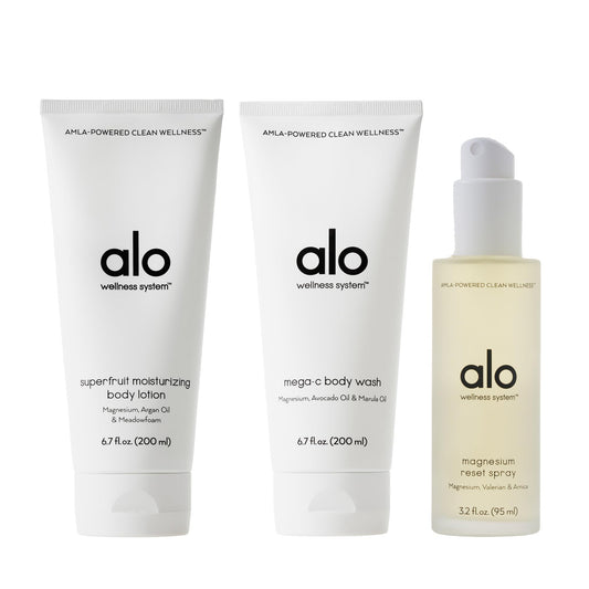 ALO Refresh & Reset Set - Magnesium Reset Spray + Mega-C Body Wash + Superfruit Body Lotion - Gentle for All Skin Types - Vegan & Cruelty-Free - 3.2 + Beauty and Personal Care Alo
