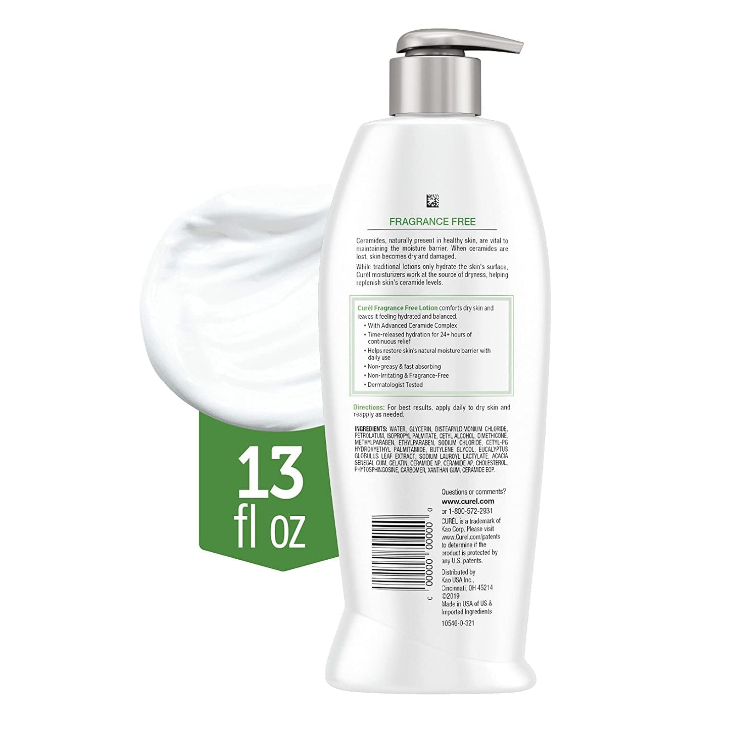 Curel Daily Moisture Fragrance-Free Lotion For Dry Skin 13 oz (Pack of 6)