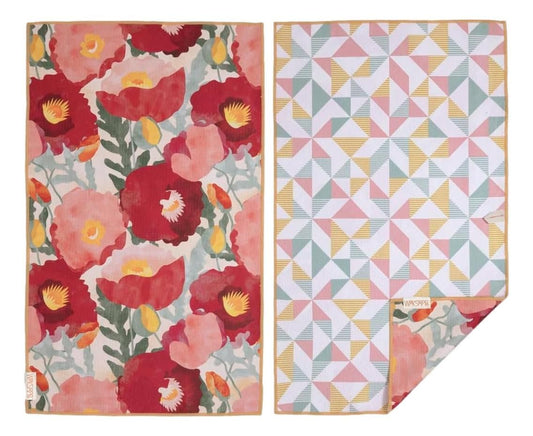 WerkShoppe Abstract Poppies Microfiber Towel