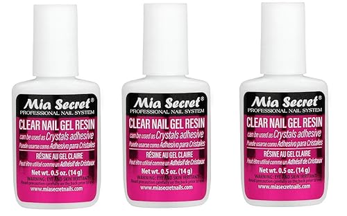 Mia Secret 3 pack (½ oz.) Brush On Clear Nail Gel Resin - Glues crystals